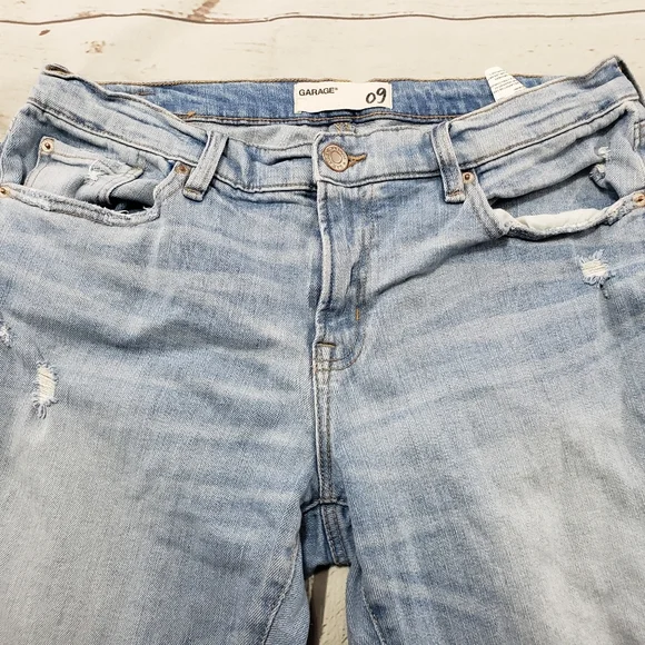 Garage Jeans Size 9 W32"xL32" Destroyed Jeans Distressed Torn Ripped Jeans Crop - Picture 4 of 9